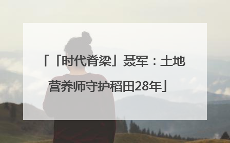 「时代脊梁」聂军：土地营养师守护稻田28年