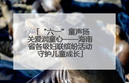 “六一”童声扬 关爱润童心——海南省各级妇联缤纷活动守护儿童成长