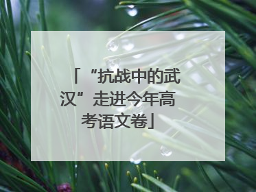“抗战中的武汉”走进今年高考语文卷