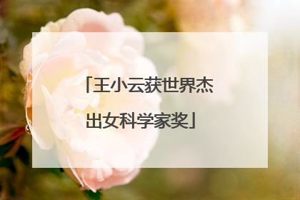 王小云获世界杰出女科学家奖