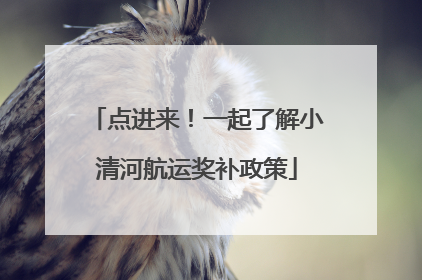 点进来！一起了解小清河航运奖补政策