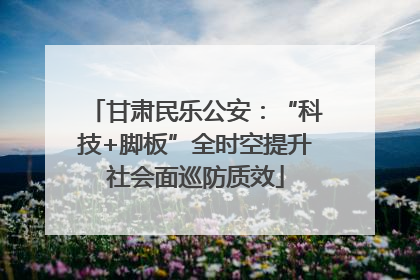 甘肃民乐公安：“科技+脚板”全时空提升社会面巡防质效
