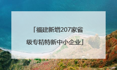 福建新增207家省级专精特新中小企业
