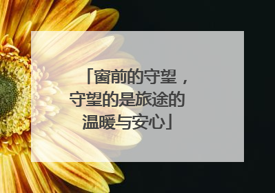 窗前的守望，守望的是旅途的温暖与安心