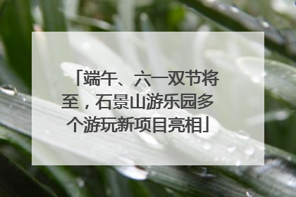 端午、六一双节将至，石景山游乐园多个游玩新项目亮相