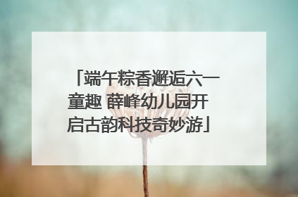 端午粽香邂逅六一童趣 薛峰幼儿园开启古韵科技奇妙游