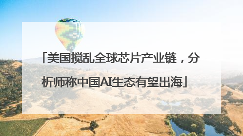 美国搅乱全球芯片产业链，分析师称中国AI生态有望出海