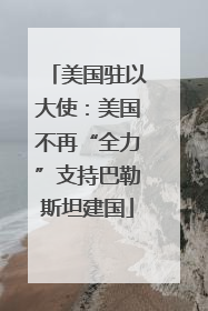 美国驻以大使：美国不再“全力”支持巴勒斯坦建国