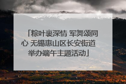 粽叶裹深情 军舞颂同心 无锡惠山区长安街道举办端午主题活动