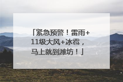 紧急预警！雷雨+11级大风+冰雹，马上就到潍坊！