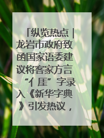 纵览热点｜龙岩市政府致函国家语委建议将客家方言“亻厓”字录入《新华字典》引发热议，当地回应
