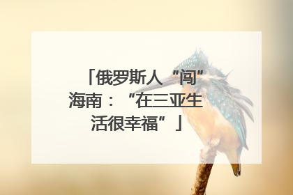 俄罗斯人“闯”海南：“在三亚生活很幸福”