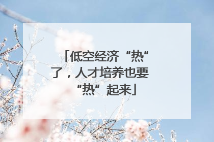 低空经济“热”了，人才培养也要“热”起来