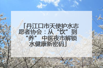 丹江口市天使护水志愿者协会：从“饮”到“养” 中医夜市解锁水健康新密码
