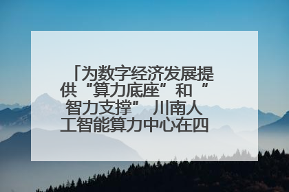 为数字经济发展提供“算力底座”和“智力支撑” 川南人工智能算力中心在四川泸州启动