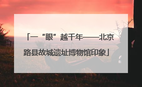 一“眼”越千年——北京路县故城遗址博物馆印象