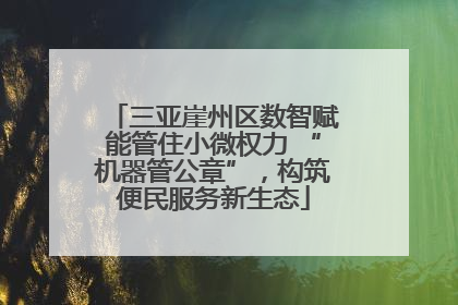 三亚崖州区数智赋能管住小微权力 “机器管公章”，构筑便民服务新生态