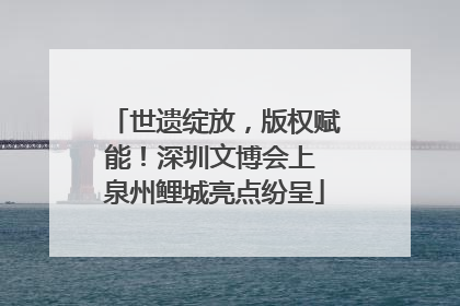 世遗绽放，版权赋能！深圳文博会上 泉州鲤城亮点纷呈