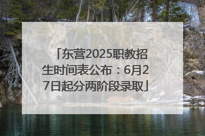 东营2025职教招生时间表公布：6月27日起分两阶段录取