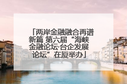 两岸金融融合再谱新篇 第六届“海峡金融论坛·台企发展论坛”在厦举办