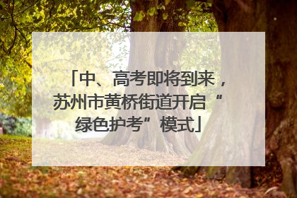 中、高考即将到来，苏州市黄桥街道开启“绿色护考”模式