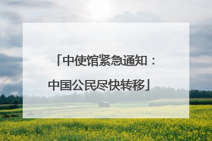 中使馆紧急通知：中国公民尽快转移