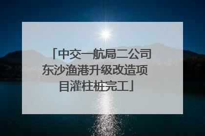 中交一航局二公司东沙渔港升级改造项目灌柱桩完工