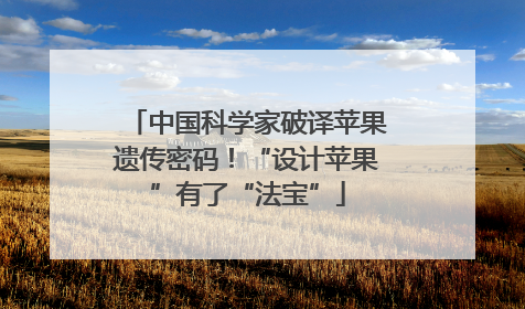 中国科学家破译苹果遗传密码！“设计苹果”有了“法宝”