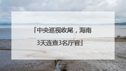 中央巡视收尾，海南3天连查3名厅官