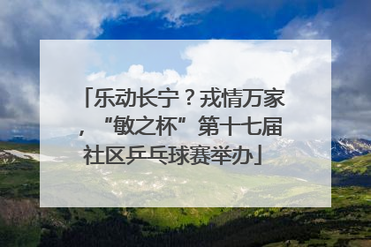 乐动长宁？戎情万家，“敏之杯”第十七届社区乒乓球赛举办