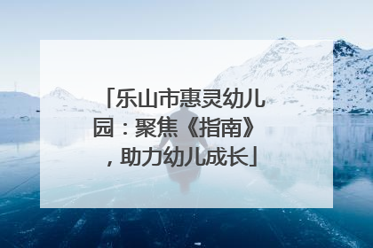 乐山市惠灵幼儿园：聚焦《指南》，助力幼儿成长