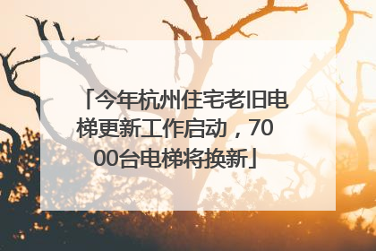 今年杭州住宅老旧电梯更新工作启动，7000台电梯将换新