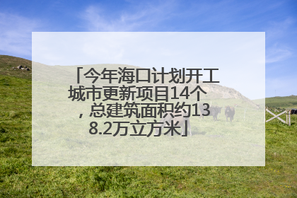 今年海口计划开工城市更新项目14个，总建筑面积约138.2万立方米