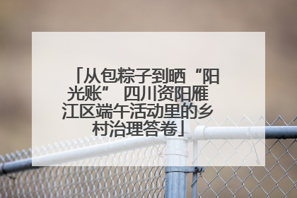 从包粽子到晒“阳光账” 四川资阳雁江区端午活动里的乡村治理答卷