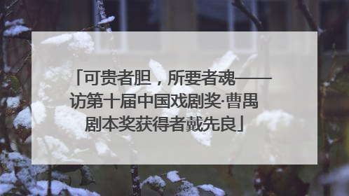可贵者胆，所要者魂——访第十届中国戏剧奖·曹禺剧本奖获得者戴先良