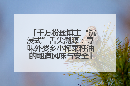 千万粉丝博主“沉浸式”舌尖溯源：寻味外婆乡小榨菜籽油的地道风味与安全
