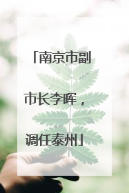 南京市副市长李晖，调任泰州