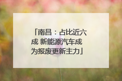 南昌：占比近六成 新能源汽车成为报废更新主力