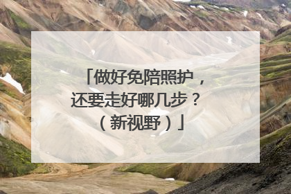做好免陪照护，还要走好哪几步？（新视野）