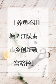 养鱼不用塘？江陵秦市乡创新致富路径