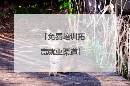 免费培训拓宽就业渠道
