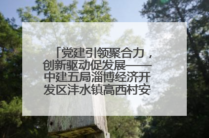 党建引领聚合力，创新驱动促发展——中建五局淄博经济开发区沣水镇高西村安置项目建设纪实
