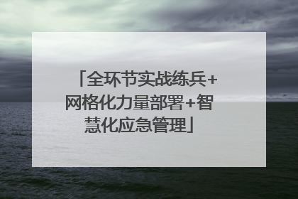 全环节实战练兵+网格化力量部署+智慧化应急管理