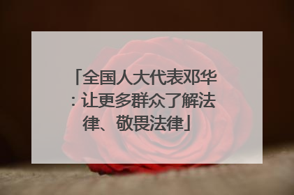全国人大代表邓华：让更多群众了解法律、敬畏法律