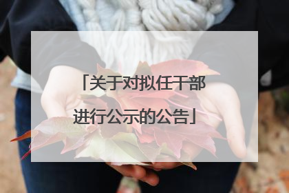 关于对拟任干部进行公示的公告