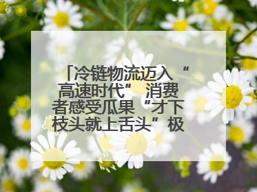 冷链物流迈入“高速时代” 消费者感受瓜果“才下枝头就上舌头”极致体验