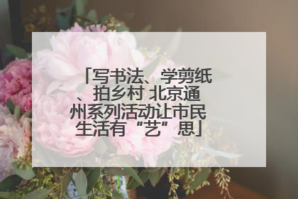 写书法、学剪纸、拍乡村 北京通州系列活动让市民生活有“艺”思