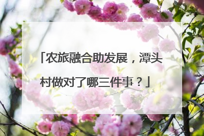 农旅融合助发展，潭头村做对了哪三件事？