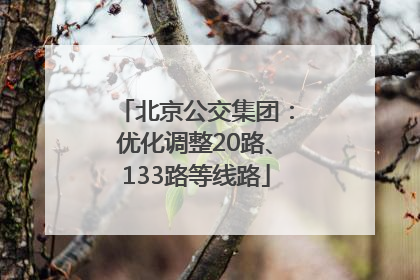 北京公交集团：优化调整20路、133路等线路