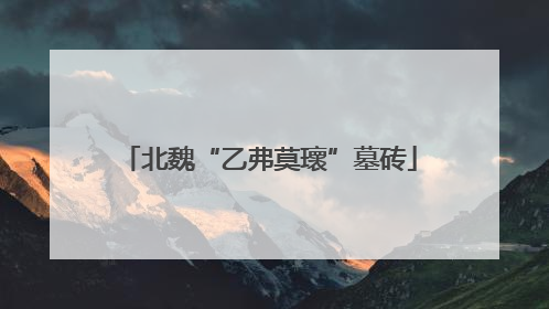 北魏“乙弗莫瓌”墓砖